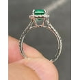 thumbnail image 3 of Stunning 3 Ctw Vivid Green Emerald Ring 925 Sterling Silver Ring, 3 of 5