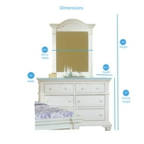 American Woodcrafters Cottage Traditions Double Dresser with Mirror - White Cottage