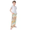 thumbnail image 3 of FORMRS Boys Pajama Pants with Pockets Size 13-14Y Kids Lounge Sleep Bottoms, Beige Rainbow Clouds, 3 of 8