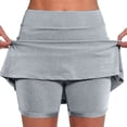 thumbnail image 2 of vigerkar Elastic Skorts for Women, Women's Casual Athletic Tennis Skirts, Sports Lightweight Golf Workout Skort (Grey, 5XL), 2 of 6