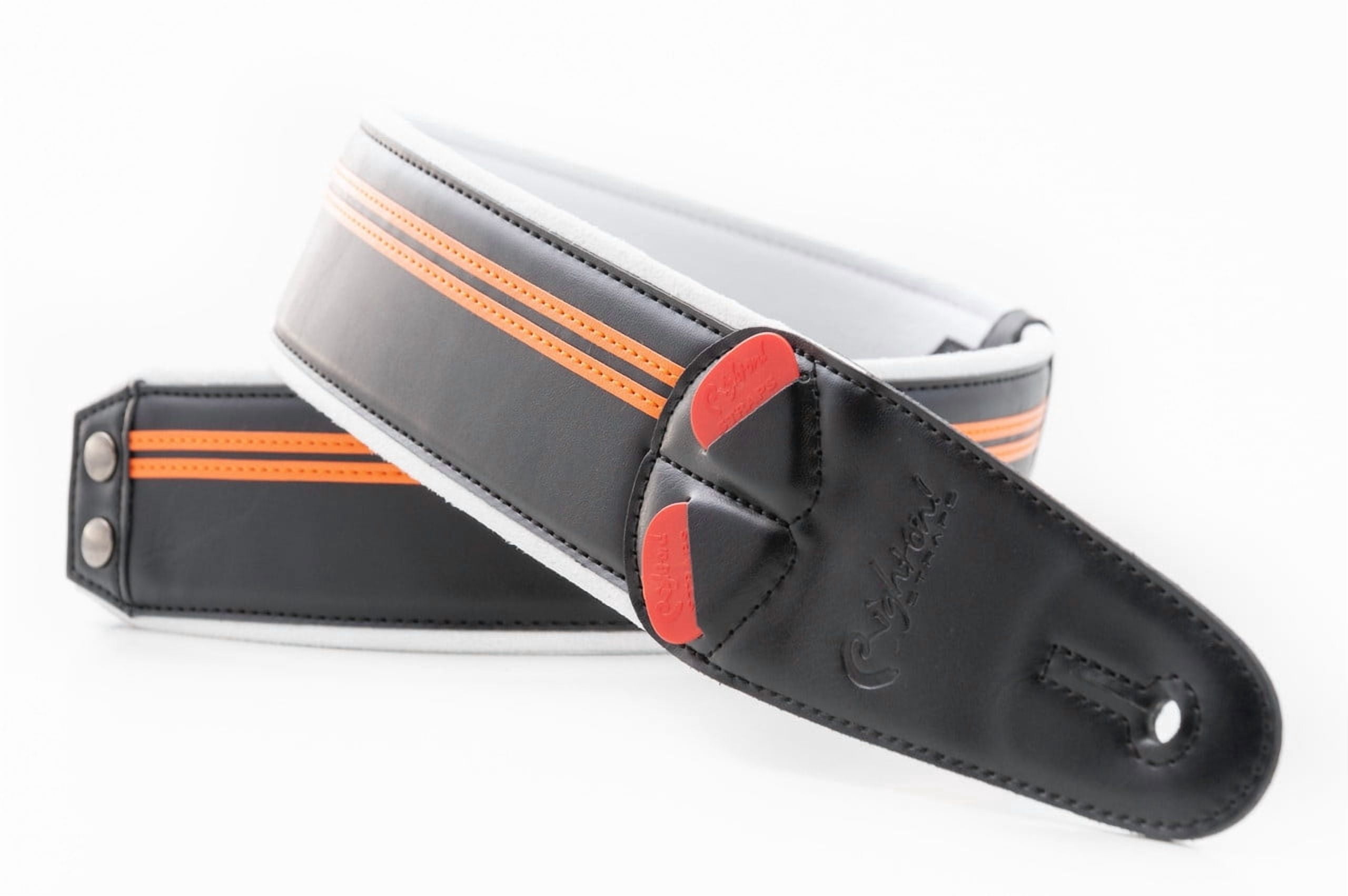 RightOn! Straps Mojo Collection Race-60 Guitar & Bass Strap made with Vegan Leather – Stylish and Comfortable - H.D.