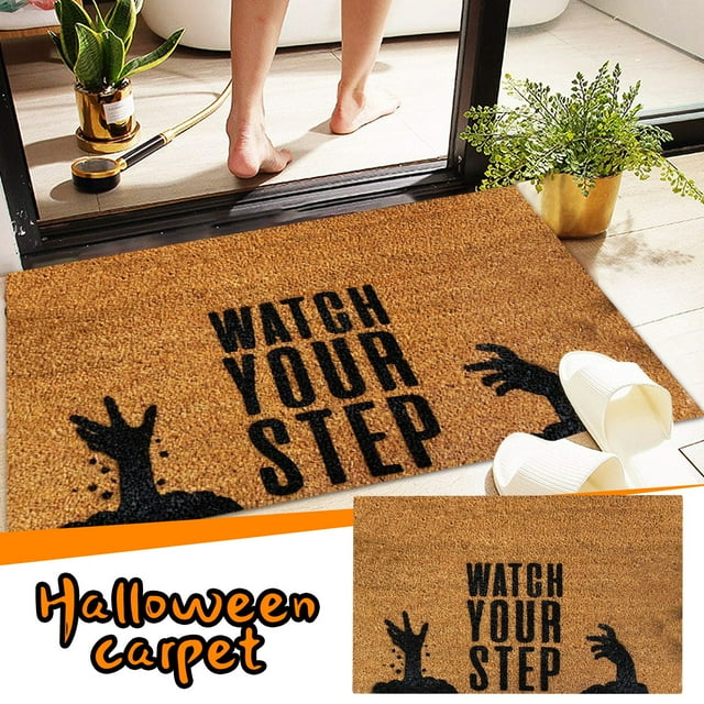 Halloween Floor Mat for Hallway Kitchen, Soft Non-Slip Absorbent Foot Rug, Indoor Outdoor Decor Carpet 40x60cm (16x24 inches)
