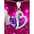 thumbnail image 4 of Devuggo 925 Sterling Silver Heart Pendant Necklace Simulated Amethyst Stud Earrings Jewelry Set,Gifts for Women, 4 of 7