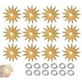 thumbnail image 1 of Reflectores de bombillas de estrella vintage para luces navideñas C9 | Paquete de 12 cubiertas de plástico verde y dorado con purpurina | Diseño fácil de colocar con clip para decoración navideña de, 1 of 1