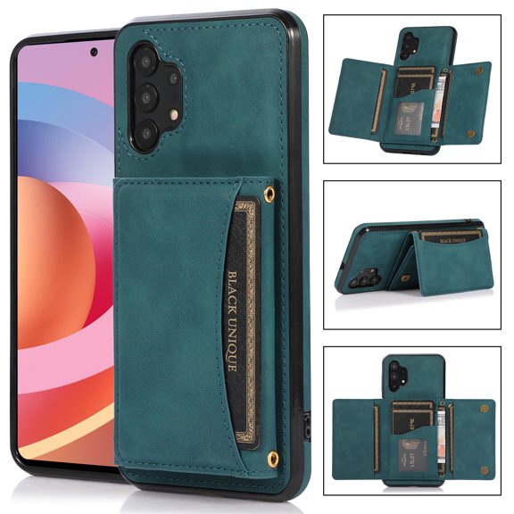 Compatible with Samsung Galaxy A32 5G Wallet Case, with Card Holder, PU Leather Kickstand Card Slots Case, Magnetic Clasp and Durable Shockproof Cover for Samsung Galaxy A32 5G,Blue