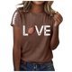 thumbnail image 1 of Blusas de Manga Corta para las Mujeres, Moda Impresa Cuello Redondo Camiseta Superior, Ligero Poliéster Casual, 1 of 3