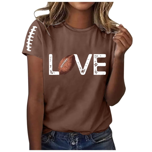 Blusas de Manga Corta para las Mujeres, Moda Impresa Cuello Redondo Camiseta Superior, Ligero Poliéster Casual