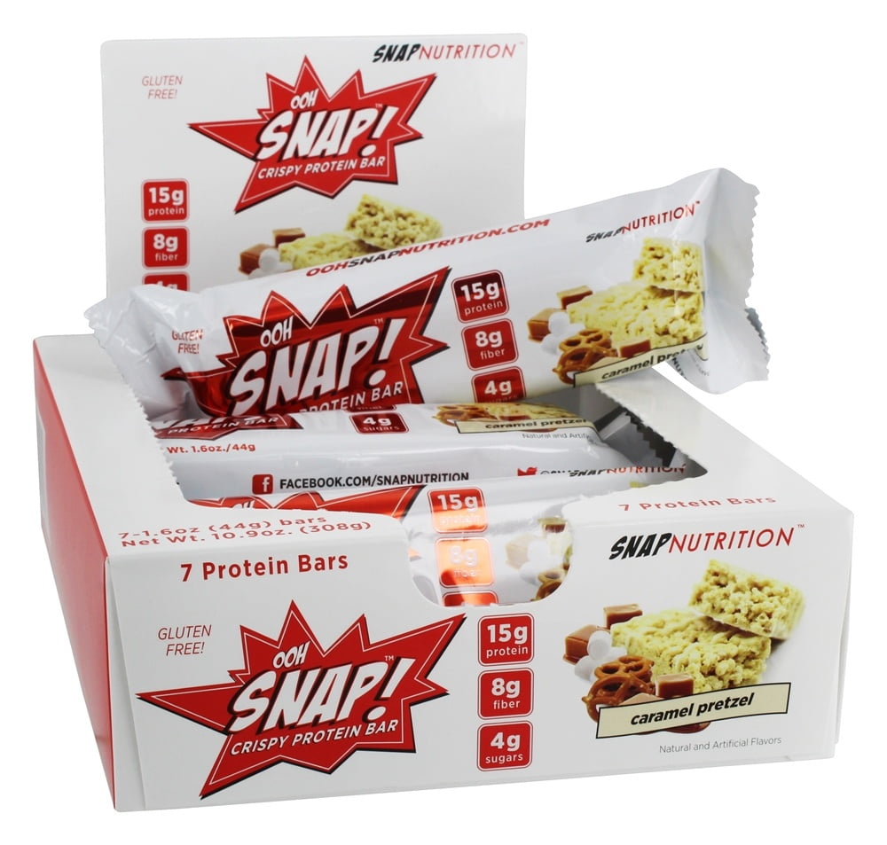 Snap Nutrition Ooh Snap! Crispy Protein Bar Caramel Pretzel 7 Bars
