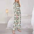 thumbnail image 5 of Wukai Flamingo Palm Trees Print Women's Pajama Set - Soft Long Sleeve Sleepwear for Comfort and Style-Small, 5 of 9