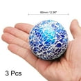 thumbnail image 2 of Uxcell 3Pcs Decorative Glass Balls 2.36 Inch Orbs Centerpiece Balls Mosaic Glass Ball Sphere for Decor Bowls Vases Dining Table Party, Deep Light Blue, 2 of 5