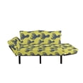 thumbnail image 2 of Octopus Futon Couch, Hand Drawn Abstract Marine Underwater Animals on Yellow Background, Daybed with Metal Frame Upholstered Sofa for Living Dorm, Loveseat, Pale Yellow Cadet Blue, by Ambesonne, 2 of 4