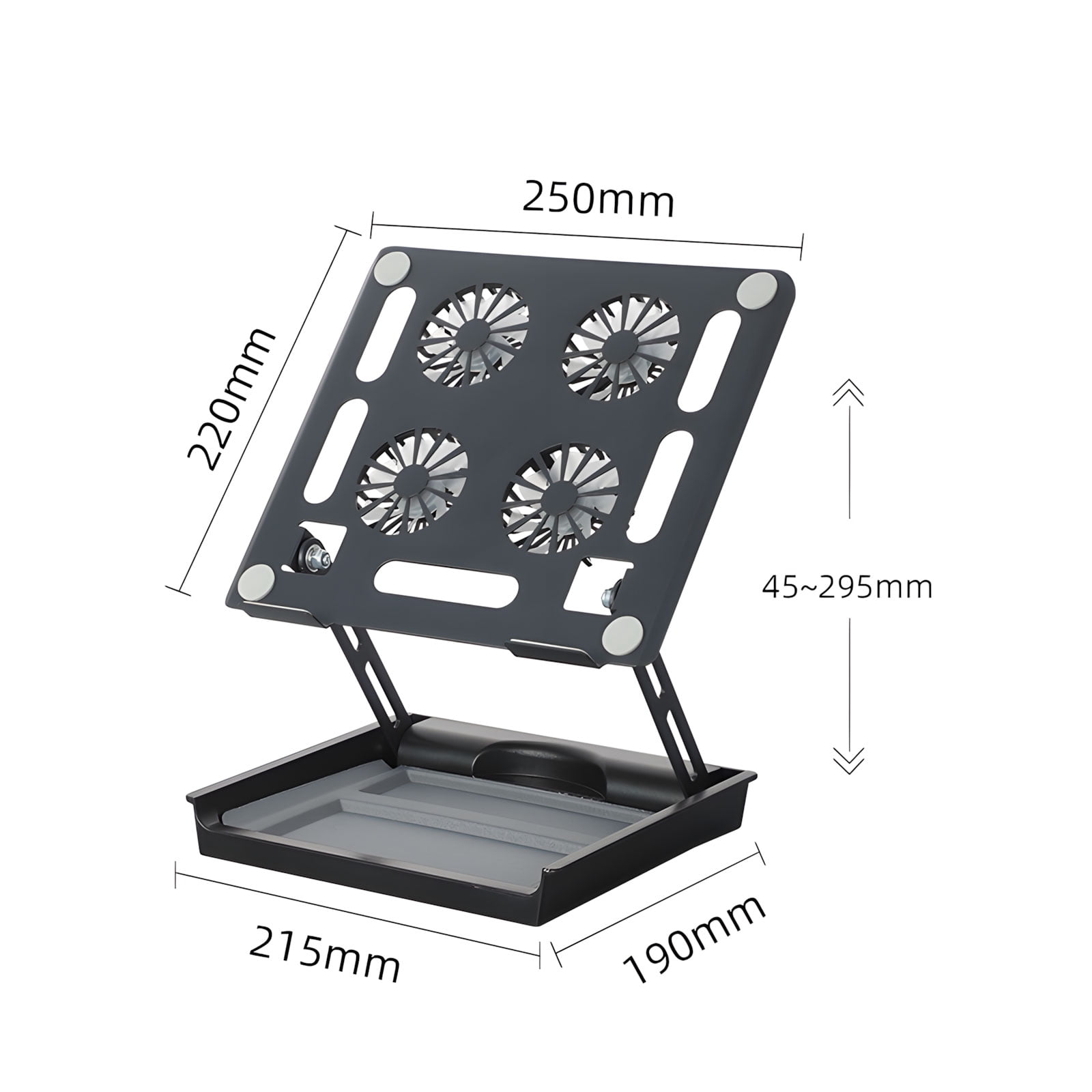 Space Saving Laptop Desk Stand Equipped With Cooling Fan And Locking Mechanism Has Built In Storage Area