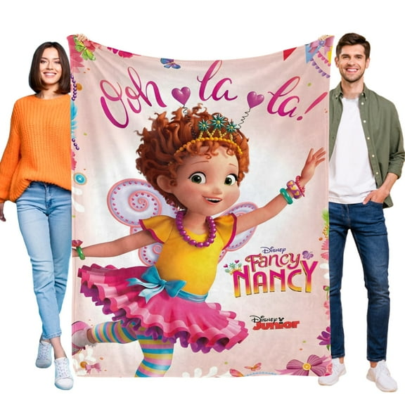 Fancy Nancy Flannel Blanket Fun and Cozy Throw Blanket Perfect for Bedroom Playroom or Travel Ideal Gift for Boys and Girls 30"x40"