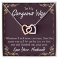 thumbnail image 2 of To My Wife Whenever I Look Into Your Eyes Inseparable Necklace, 2 of 7