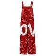 thumbnail image 5 of Valentines Overalls for Women Loose Fit Cute Heart Pattern Baggy Wide Leg Jumpsuits Valentine Overalls Casual Rompers with Pockets, 5 of 5