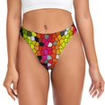 thumbnail image 1 of Balery Colorful Tie Dye Stained Glass 1 Tangas de Algodón para Mujer con Estampado – Ropa Interior Sexy, Transpirable, G-string-4X-Large, 1 of 6
