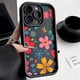 thumbnail image 3 of Funda de silicona mate con flores para iPhone, carcasa suave con flores para iPhone 15 Pro, 11, 13, 14, 12 Pro Max, XR, XS, X, 7, 8 Plus, SE, 3 of 5