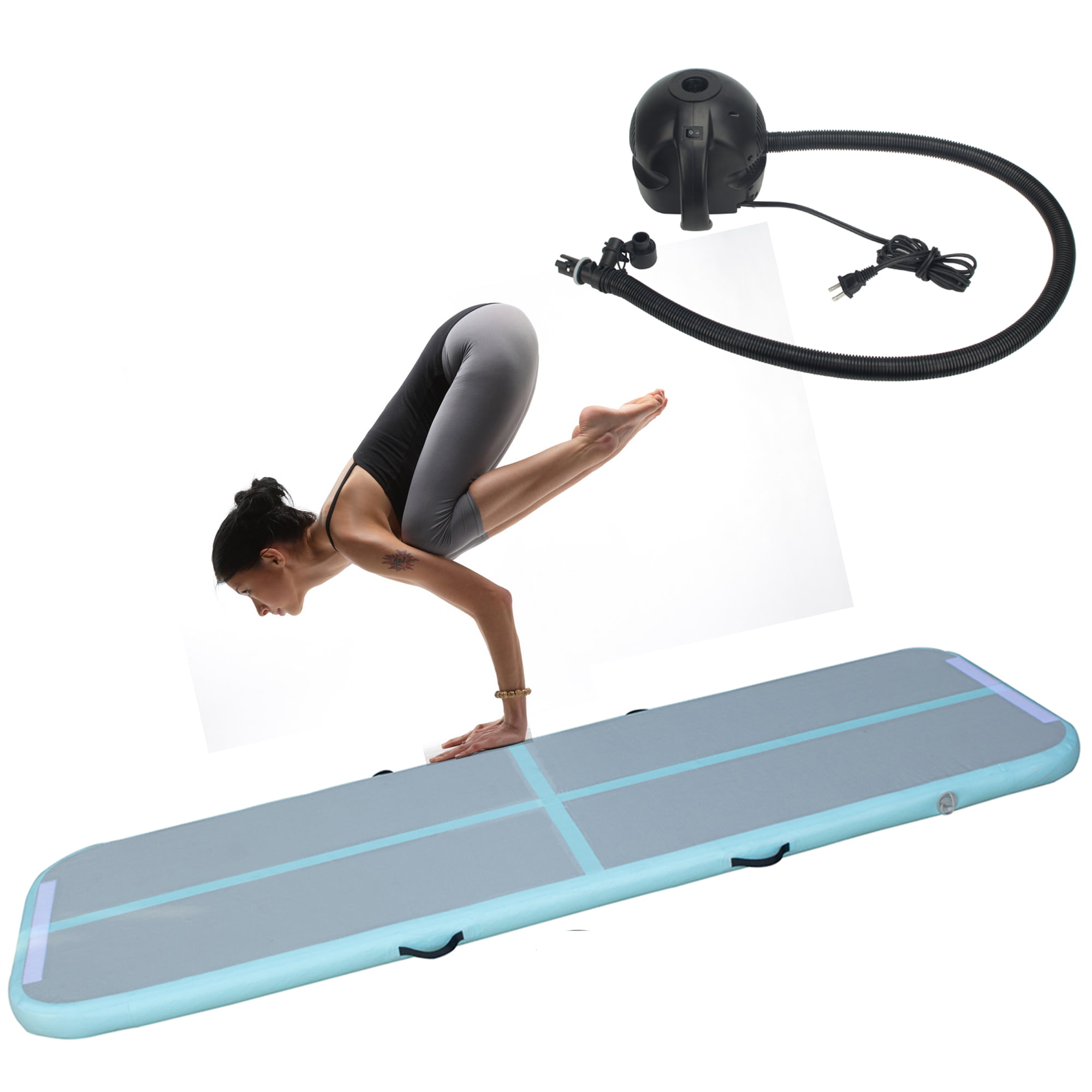Cotogo Air Track Tumbling Mat Gymnastics Inflatable Airtracks Gym Mats with Electric Air Pump Home Indoor Workout Training Cheerleading Use