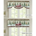thumbnail image 2 of Christmas Truck Elk Fir Tree Berries Window Curtain Living Room Kitchen Cabinet Tie-up Valance Curtain Rod Pocket Valance, 2 of 6