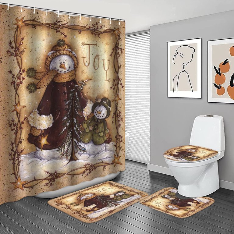 AF 18 Piece Bath Rug Set Leopard Brown Bathroom Rugs Zebra Shower Curtain  Mat/Rings Towel Set- Animal Coffee