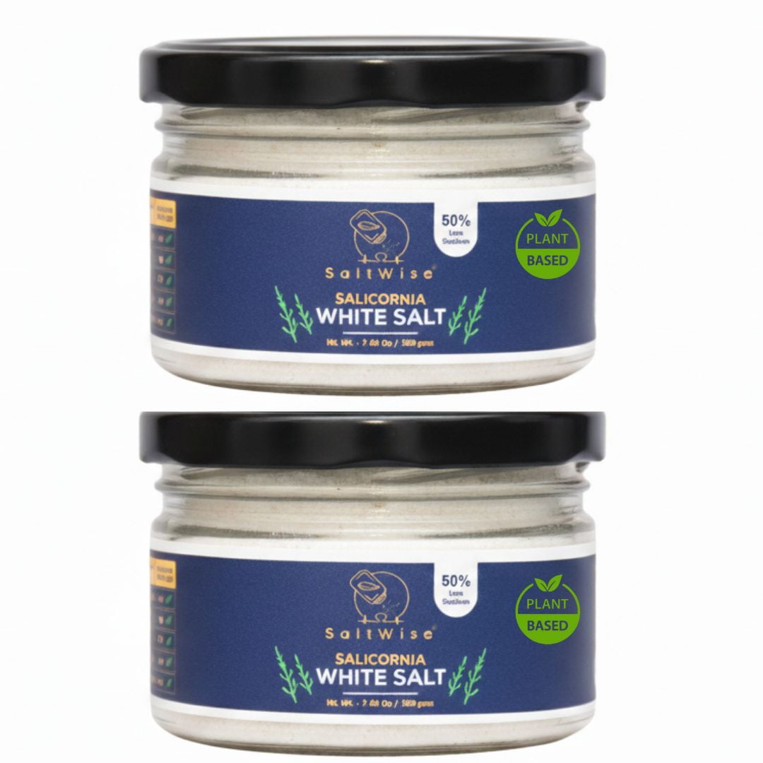 SaltWise Vegan Low Sodium White Salicornia Salt, Plant-Based, 14.10 oz (400g)