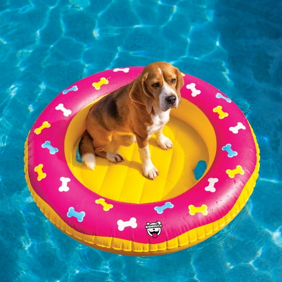 BigMouth Inc. Pool Float for Dogs, Durable Inflatable Vinyl Raft for Small to Medium Sized Dogs - Donut