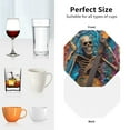 thumbnail image 5 of Leather Coasters with Heat-resistant for Drinks, Colorful Guitar Skull -标题2 Octagon, 5 of 5