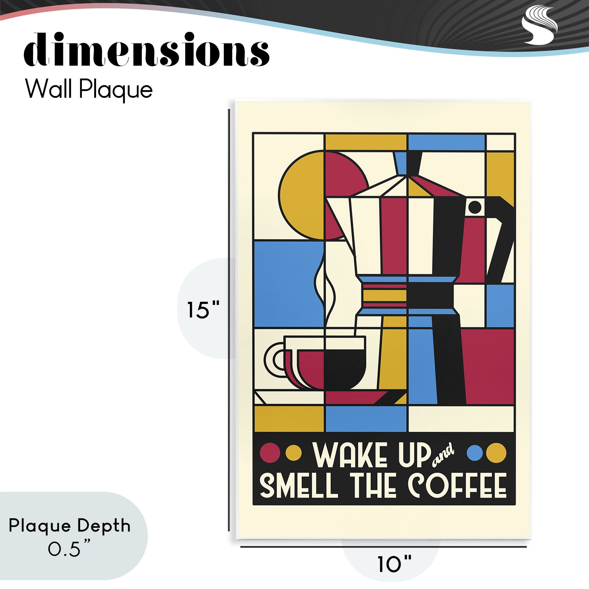Stupell Industries Retro Wake Up & Smell Coffee Wall Plaque Art, design by Tobe Fonseca