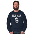 thumbnail image 5 of Cool Rich Man Dollar Sign Money Men's Crewneck Sweatshirt Brisco Brands S, 5 of 6