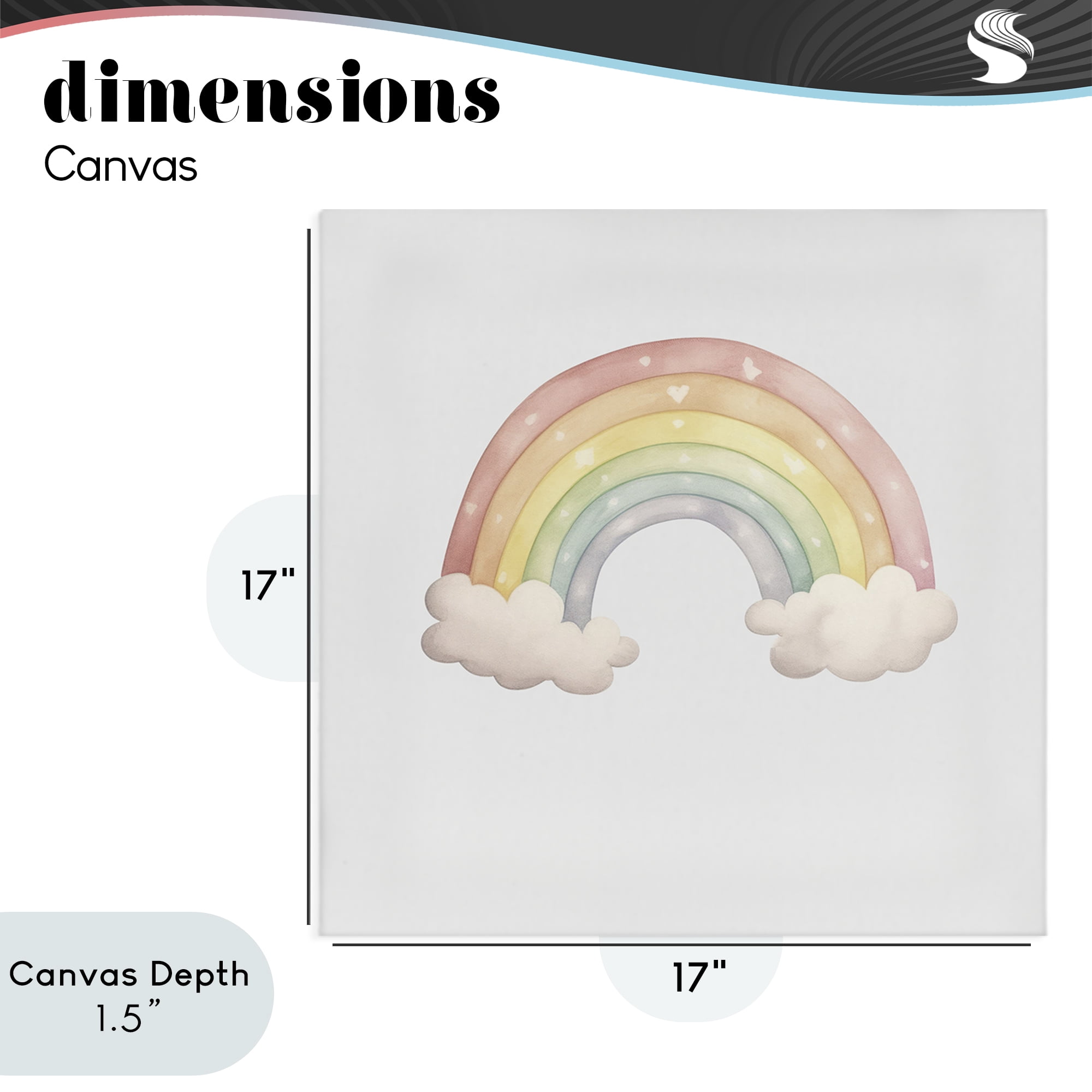 Stupell Industries Dreamy Pastel Rainbow with Clouds Canvas Wall Art, design by Karen Smith