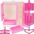 thumbnail image 5 of 1 Set Doll Closet Wardrobe Tiny House Decor Furniture with Mini Hangers, 5 of 7
