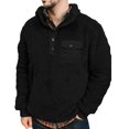 thumbnail image 2 of PENGXIANG Men‘s Winter Fleece Pullover Sweatshirt Jacket Button Collar Warm Sweater Coat, 2 of 6