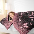thumbnail image 4 of Homewish Initial P Letter Full Size Comforter Sets, Black Pink Sequin Print Bedding Comforter Set, Romantic Butterfly Animal Reversible Bedding Sets, Microfiber Bedroom Decor, 3pcs, 4 of 8