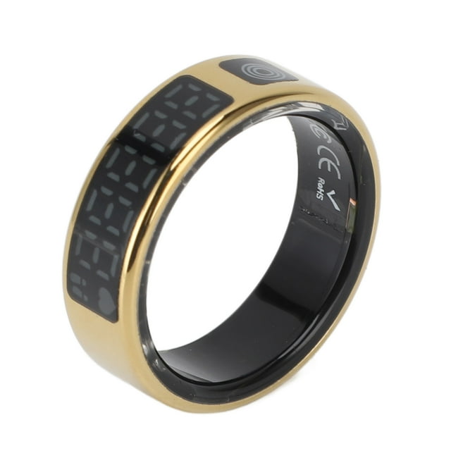 Screen Smart Ring Stainless Steel Smart Fitness Tracker Ring with Screen Supports Multiple Sports Modes Control Page Turning