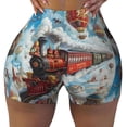 thumbnail image 2 of Fotbe Red Train Hot Air Balloon Shorts Sin Costuras – Shorts Deportivos de Cintura Alta para Mujer, Elásticos para Gimnasio, Yoga, Running o Ciclismo-Small, 2 of 8