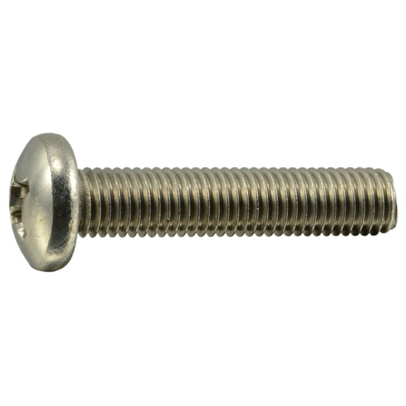1/4"-28 x 1-1/4" 18-8 Stainless Phillips Pan Head Machine Screws (12 pcs.)