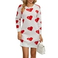 thumbnail image 3 of Valentines Day Sweater Dresses for Women Wrap Hip Slim Fit Cute Heart Sweaters Crew Neck Mid-Length Dress Shermie, 3 of 6