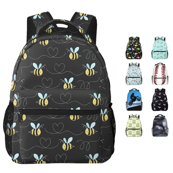 CUZIBR Colorful Dinosaur Print Kids Backpack Lightweight Multi Pocket Daypack Adjustable Padded Straps Cute Cartoon Bookbag For Boys s Elementary School Travel