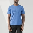 thumbnail image 3 of Mens Shirts,Summer Breathable Wicking T Shirt Cotton Spandex Casual Sports Running Short Sleeve Loose Fit Large,Shirts for Men,Men's T-shirts(Color:Blue,Size:4XL), 3 of 6