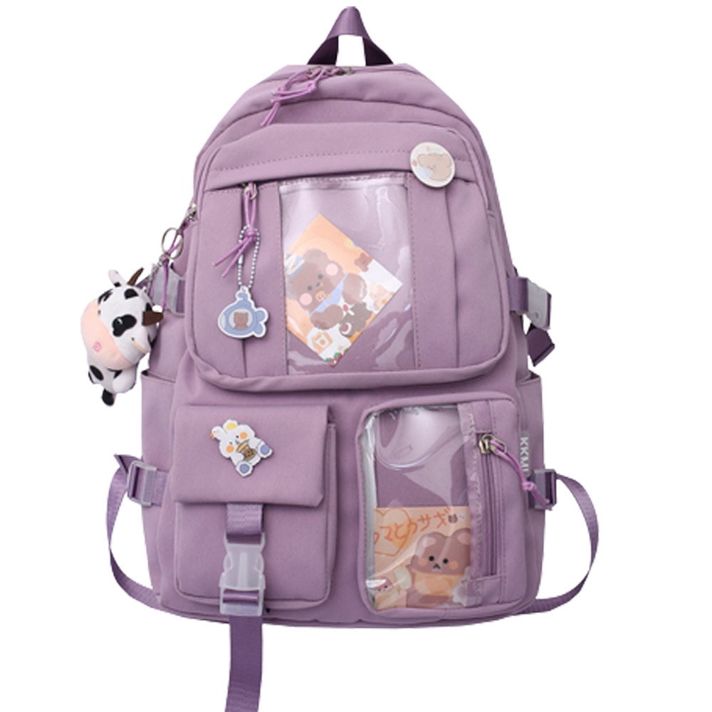Kawaii School Bag Cute Aesthetic Backpack with Kawaii Pin Accessories ...