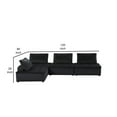 thumbnail image 5 of Benjara Alaya 4pc Modular Sectional Sofa, Tufted Seats, Black Velvet Upholstery-Color:Black,Material:Velvet, 5 of 5