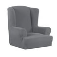 thumbnail image 2 of Replacement Arm Cover Stretch Jacquard Wingback Sofa Couch Slipcover Gray, 2 of 8