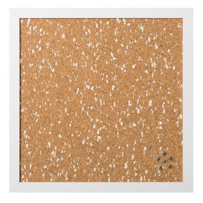 White & Natural Cork Bulletin Board with White Frame, 18 x 18 in