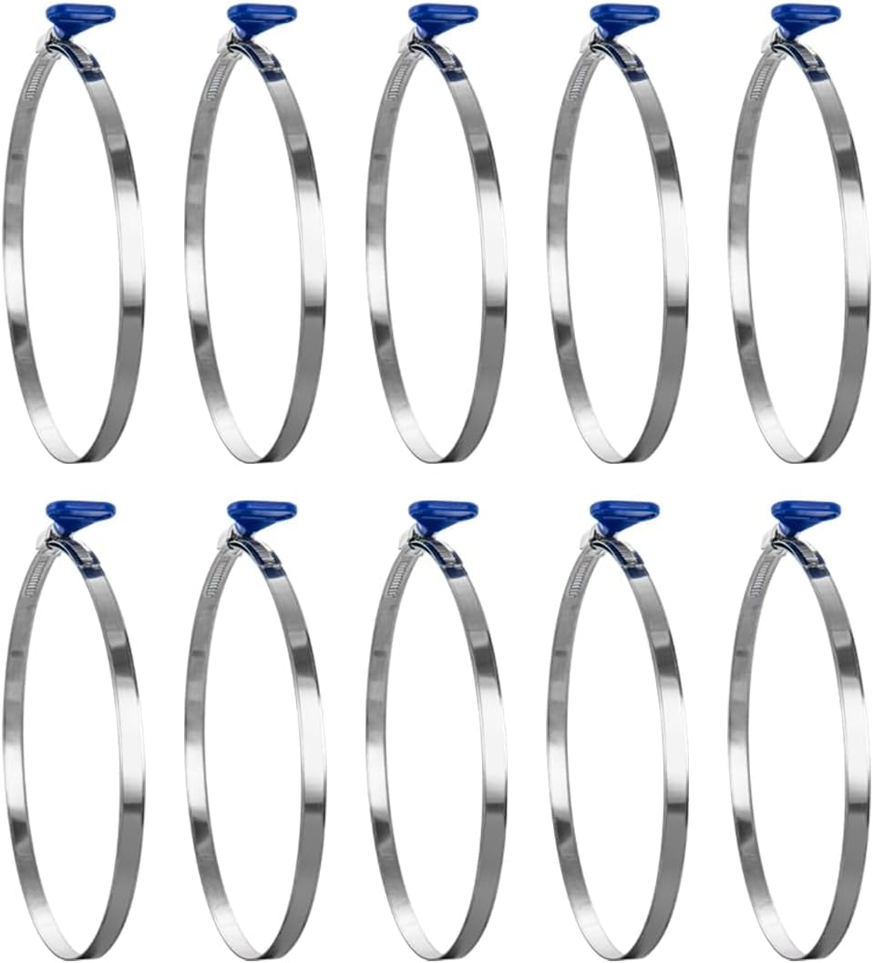 POWERTEC 70250P2 6 Inch Key Hose Clamp, Thumb Screw Key Adjustable Stainless Steel Hose Clamps