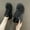 Black, variant on CatFox Tire Sole Durian Shoes Women Retro Sneakers 2025 New Thick Sole Daddy Shoes Lace-Up Height Increase Shoes