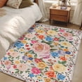 thumbnail image 4 of Kitchen Mats for Floor 3x5 Ft, Boho Pink Flowers Non Slip Area Rugs for Kitchen Bedroom Entryway, Colorful Floral Spring Vintage Botanical Washable Carpet Runner Rug Floor Mats for Bedroom, 4 of 8