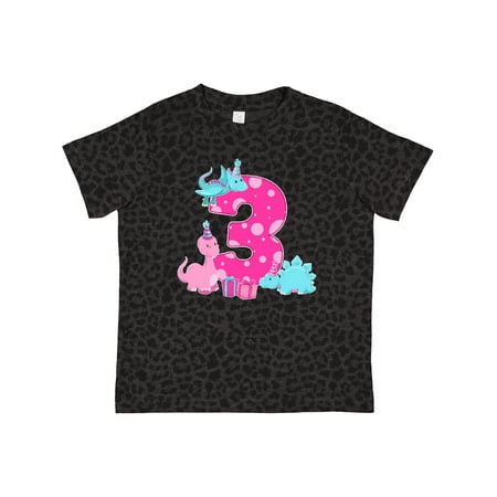 

Inktastic Dinosaur Party-Third Birthday Gift Toddler Toddler Girl T-Shirt