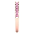thumbnail image 4 of 0.285 ctw Wedding Band for Women - 14K Rose Gold Simulated Pink Diamond Stackable Eternity Ring, 4 of 6