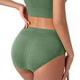 thumbnail image 4 of Ashirexll Seamless Underwear for Women, Solid Color Patchwork Briefs Panties Underwear Knickers Bikini Underpants Army Green M, 4 of 4