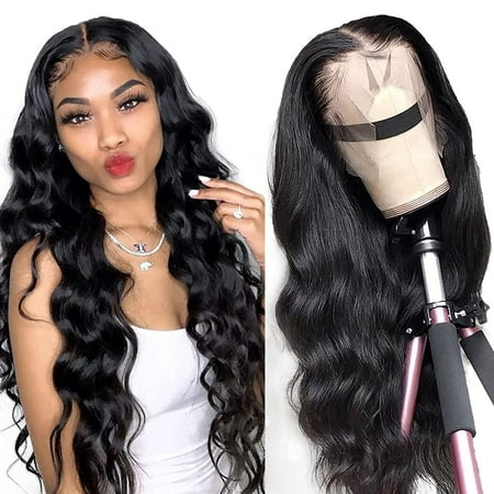Dowofuu Wigs Human Hair Body Wave Lace Frontal Wig Pre Plucked with Baby  Hair Brazilian Human Hair Wigs for Black Women Natural Color (72cm) |  Walmart Canada
